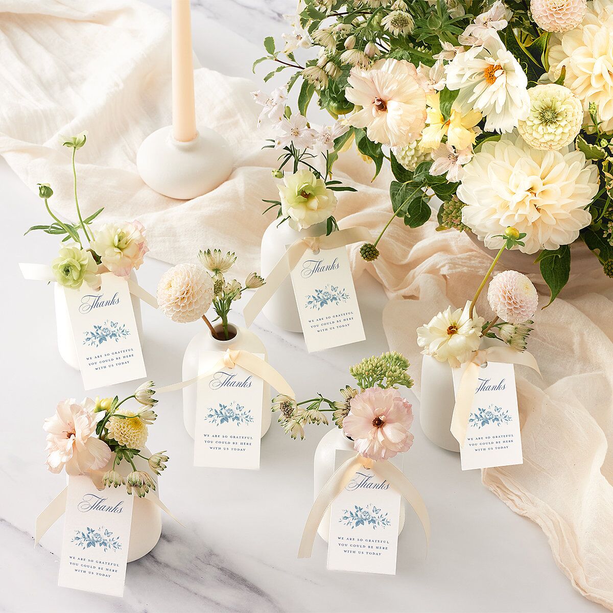 Elegant Rose Crest Favor Gift Tags Sapphire Signature