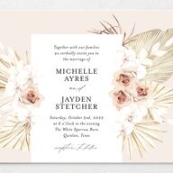 Neutral Bohemian Wedding Invitations Soft Pink Signature No