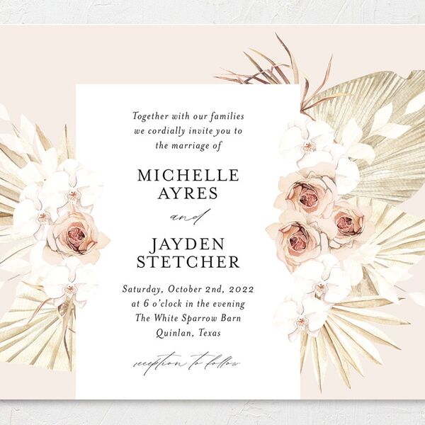Neutral Bohemian Wedding Invitations Soft Pink Signature No