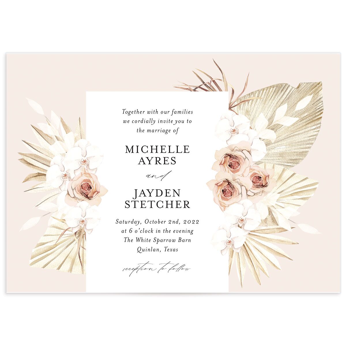 Neutral Bohemian Wedding Invitations
