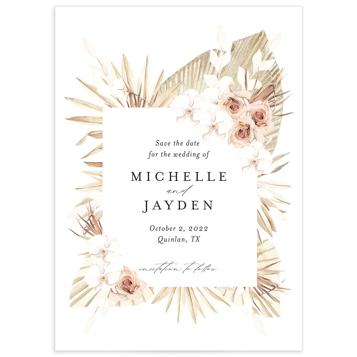 Bohemian Flowers Save the Date Cards