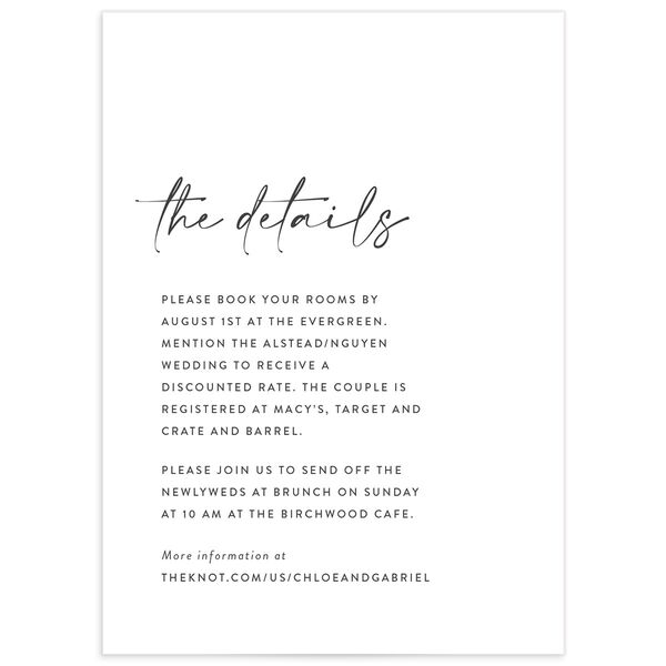 Minimal Chic Wedding Enclosure Cards Pure White Signature