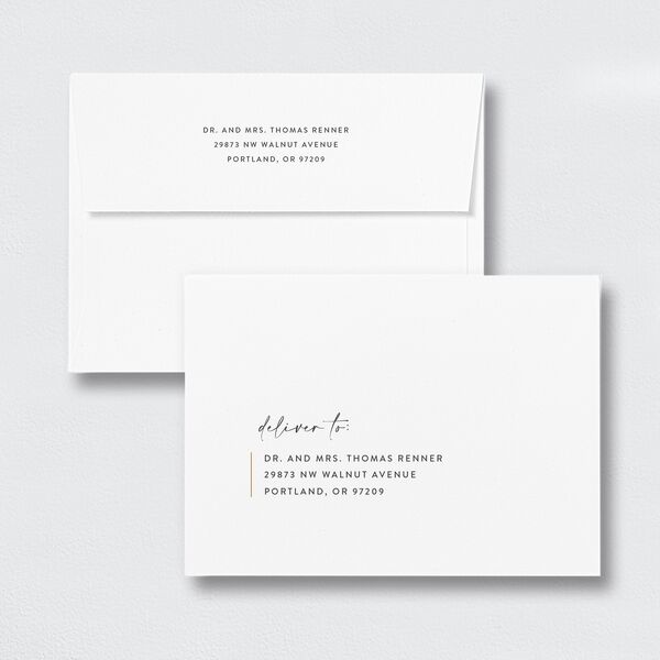 Minimal Chic Save the Date Petite Card Envelopes White Standard Pure White Both Recipient and Return Addresses Signature