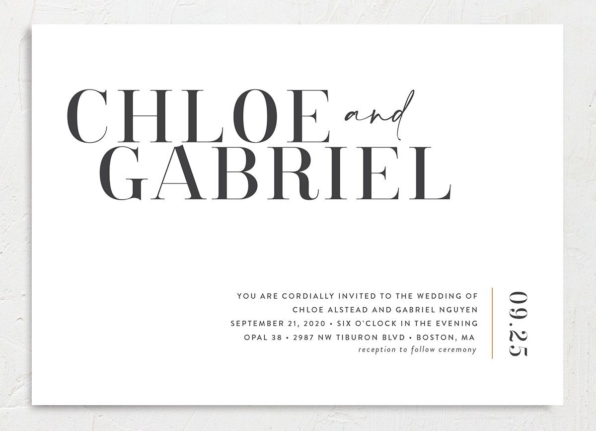 Minimal Chic Wedding Invitations front in White