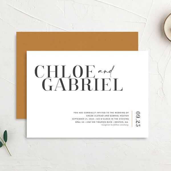 Minimal Chic Wedding Invitations Pure White Signature No
