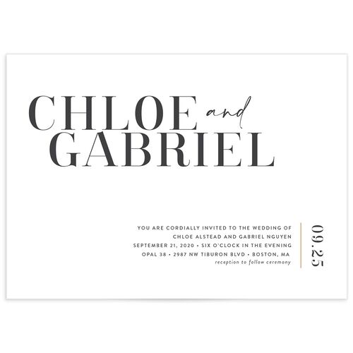 Minimal Chic Wedding Invitations Pure White Signature No