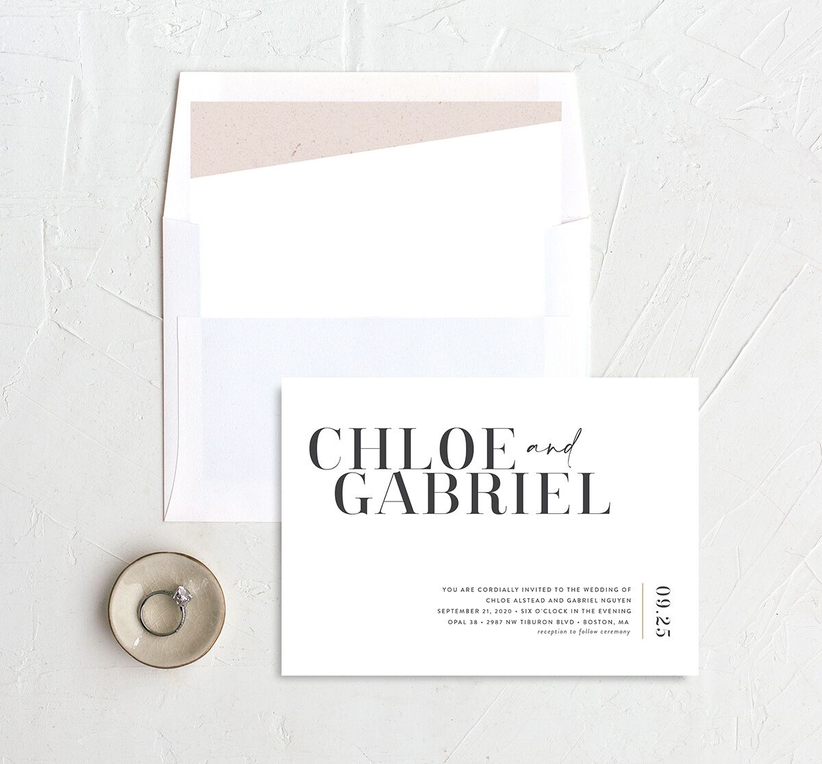 Minimal Chic Wedding Invitations Pure White Signature No