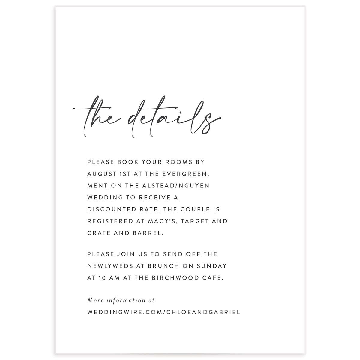 Contemporary Chic Wedding Enclosure Cards