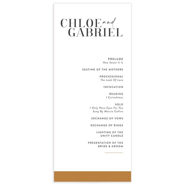 Contemporary Chic Wedding Programs front
