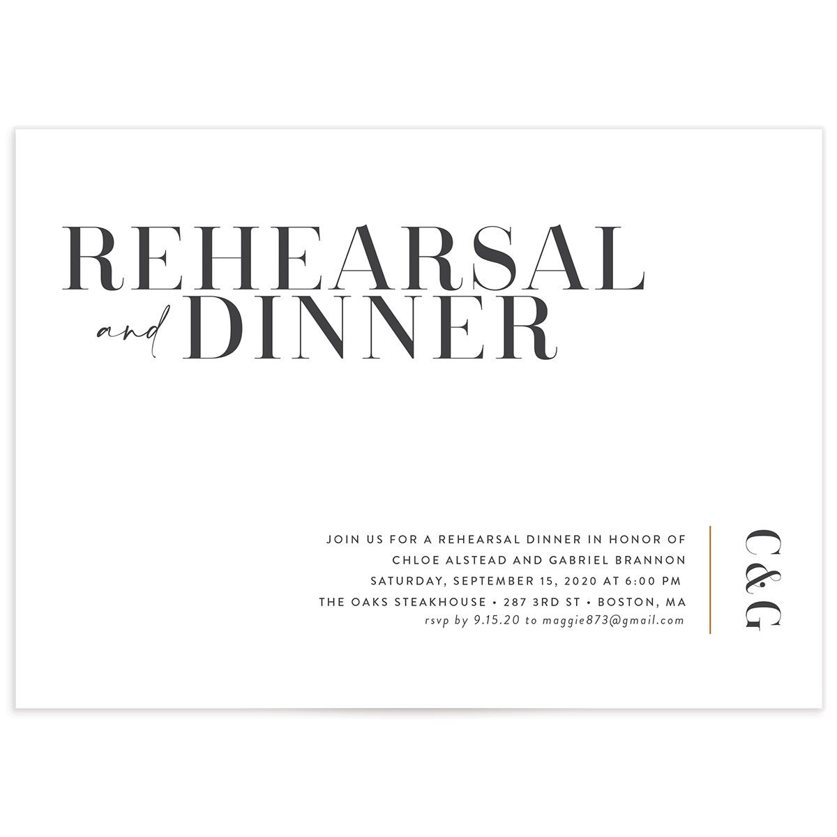 Contemporary Chic Rehearsal Dinner Invitations