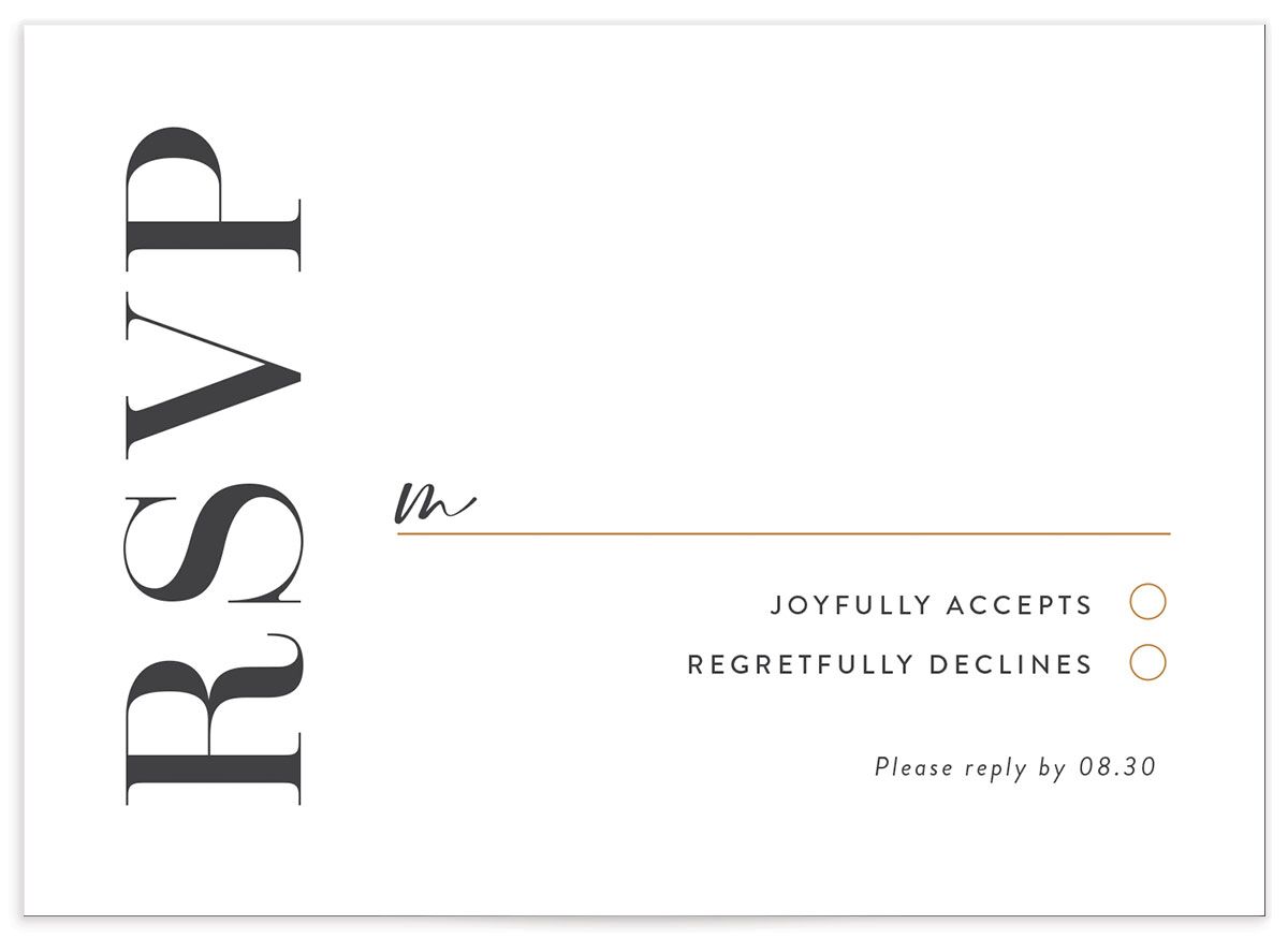 Contemporary Chic Wedding Response Cards front
