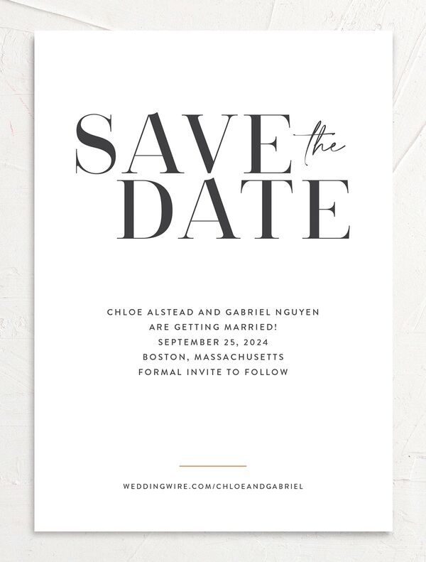 Contemporary Chic Save the Date Cards back