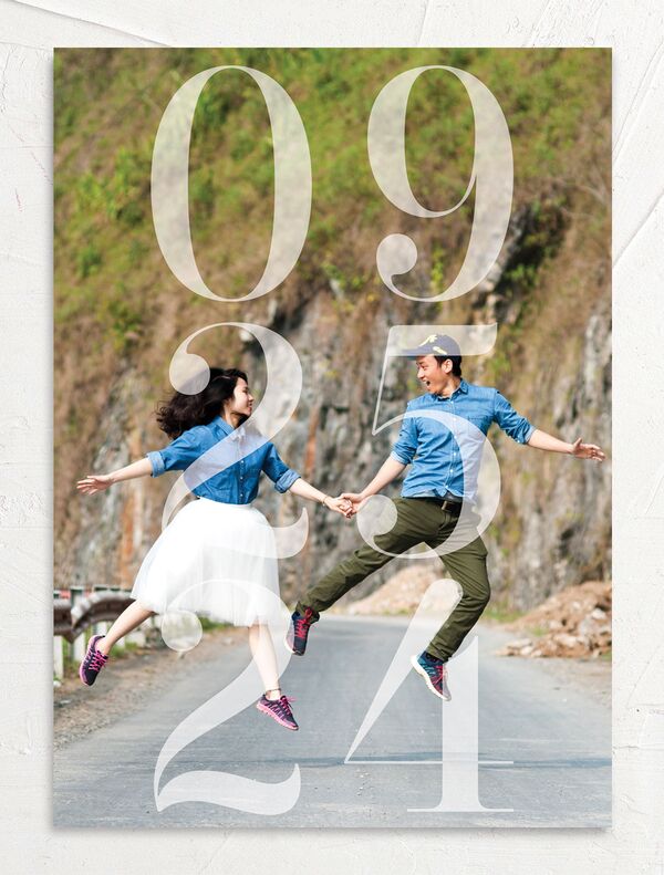 Contemporary Chic Save the Date Cards front