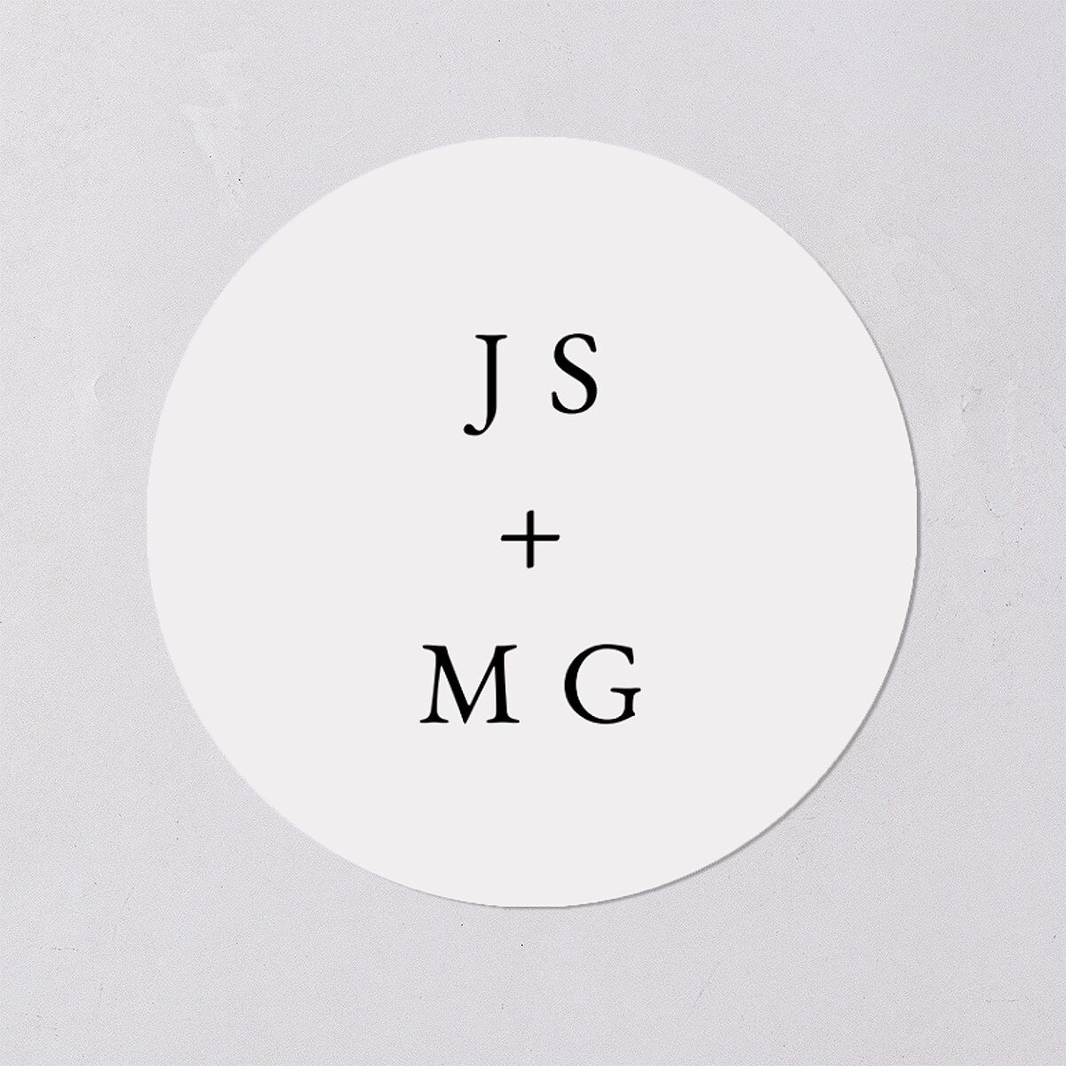 Double Frame Wedding Stickers Pure White Circle