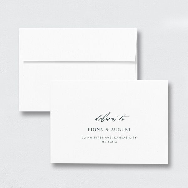 Awash Wedding Response Card Standard Envelopes White Rose Quartz Return Address Signature Standard