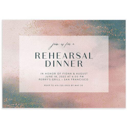 Watercolor Droplet Rehearsal Dinner Invitations