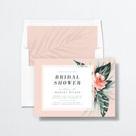 Mod Tropic Bridal Shower Invitations Rose Pink Signature