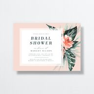 Mod Tropic Bridal Shower Invitations Rose Pink Signature