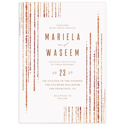Classic Cascade Wedding Invitations - White