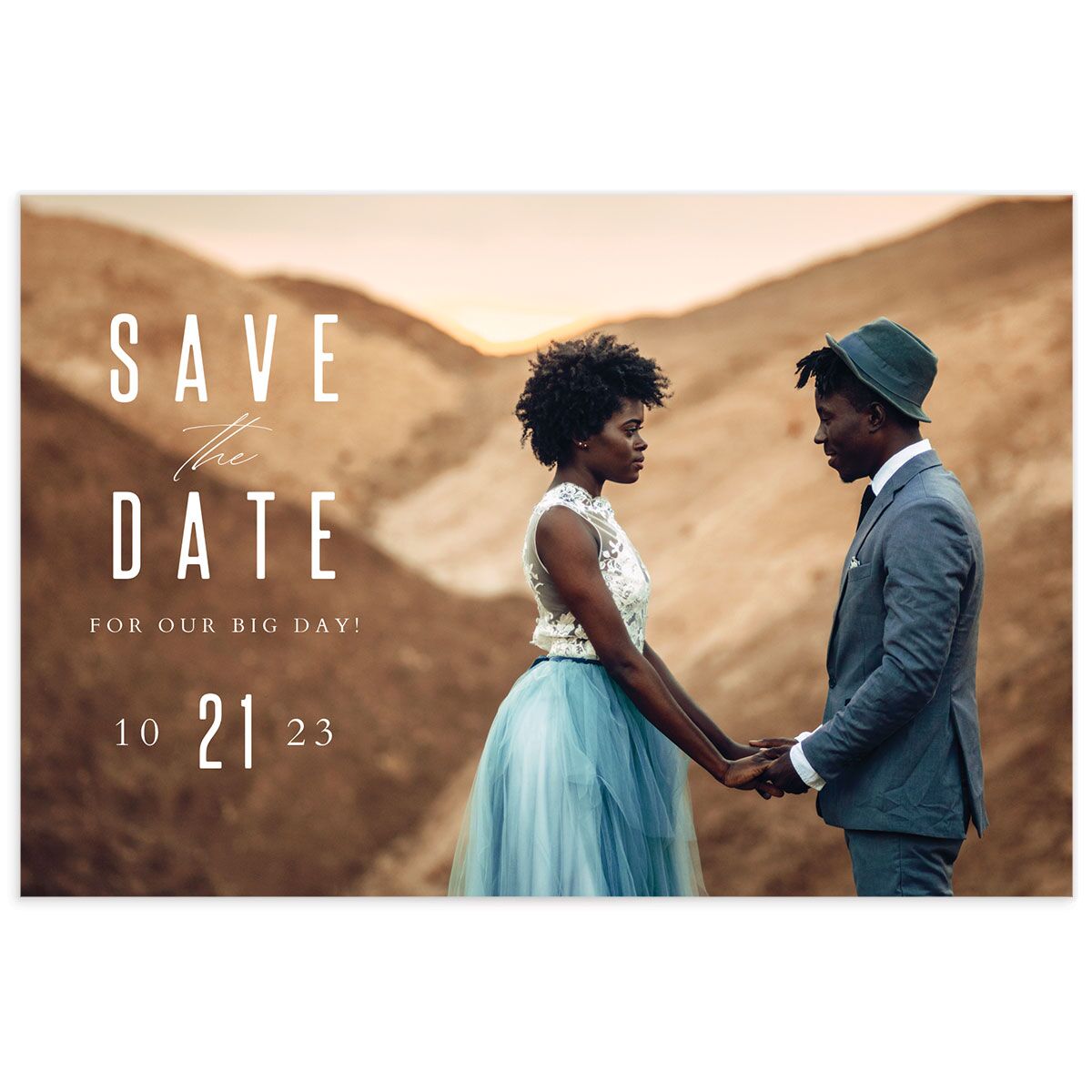 Metallic Glamour Save the Date Postcards