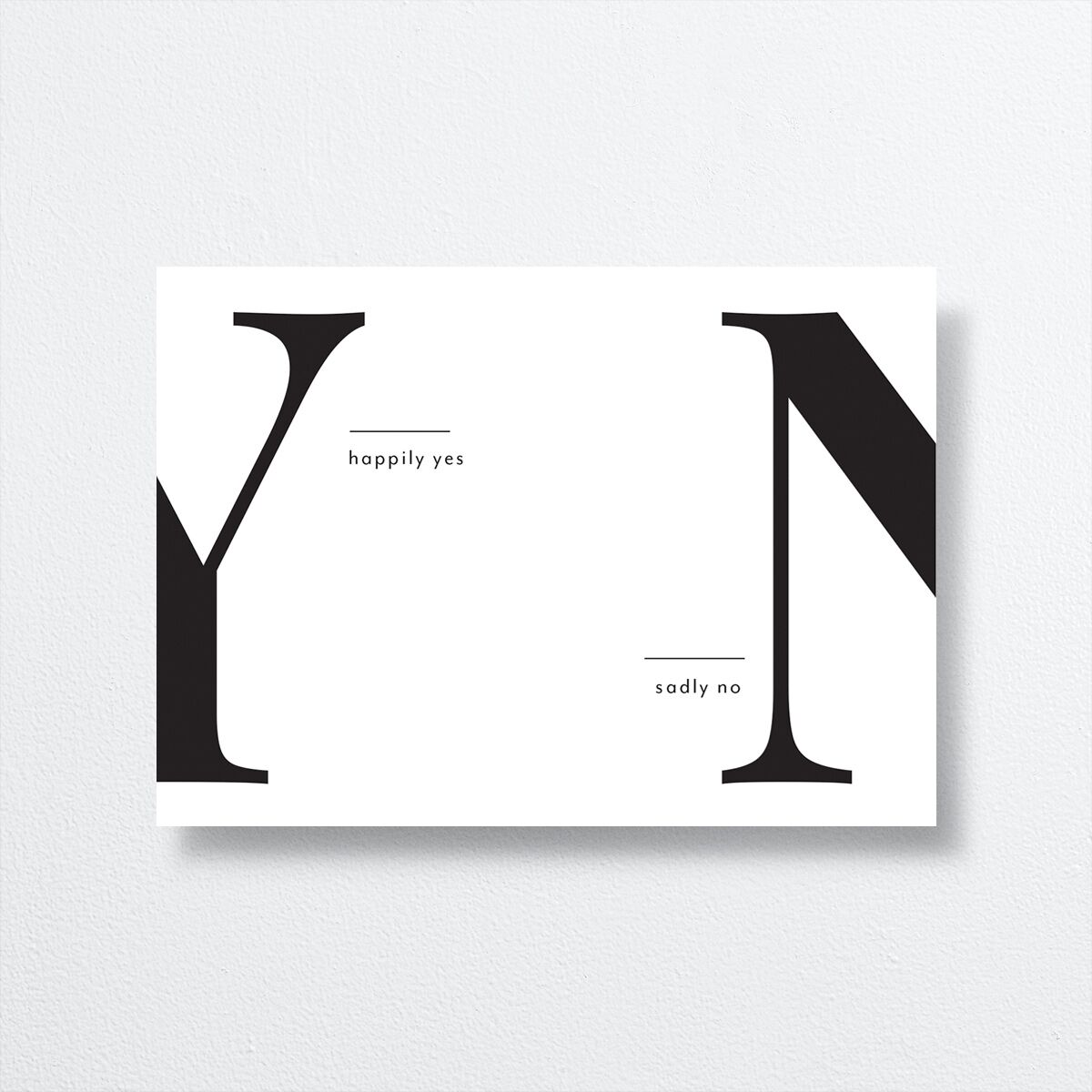 Modern Bodoni Wedding Response Cards front in white