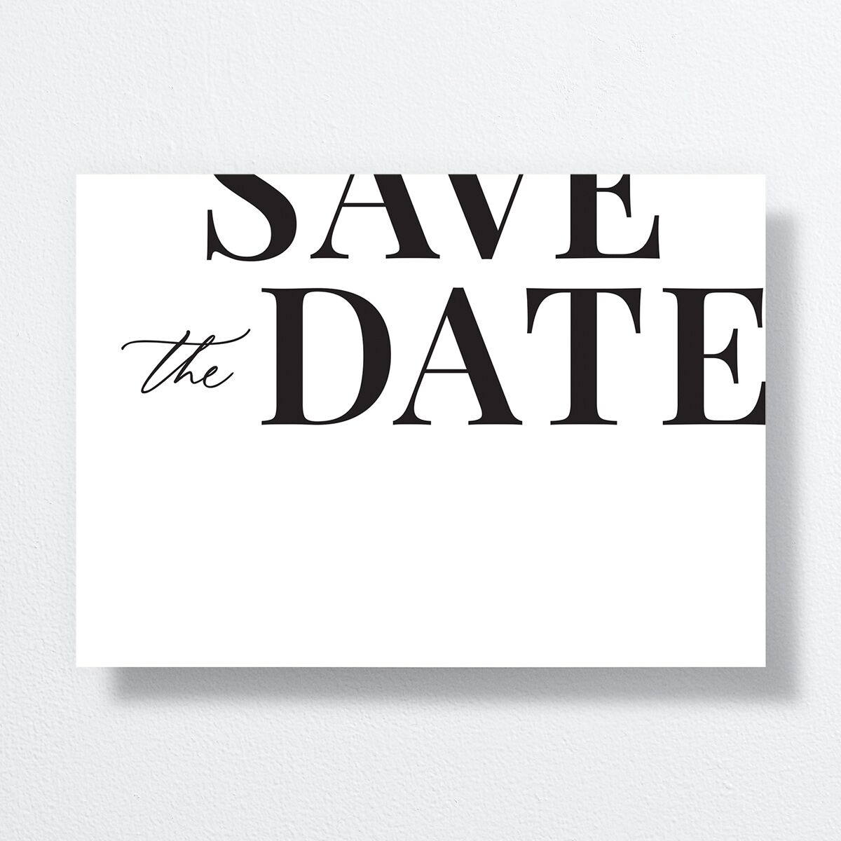 Modern Bodoni Save The Date Cards back in white