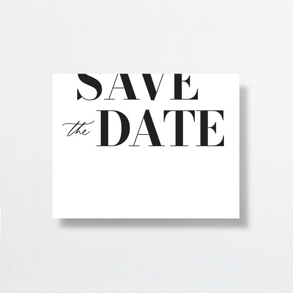 Modern Bodoni Save the Date Petite Cards back in White