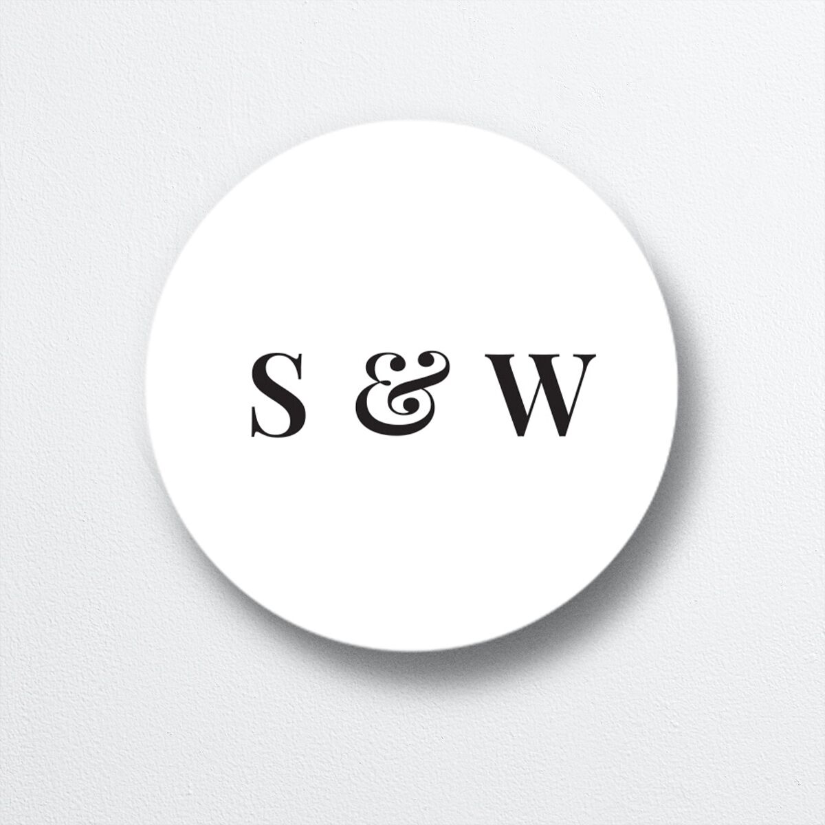 Modern Bodoni Wedding Stickers front