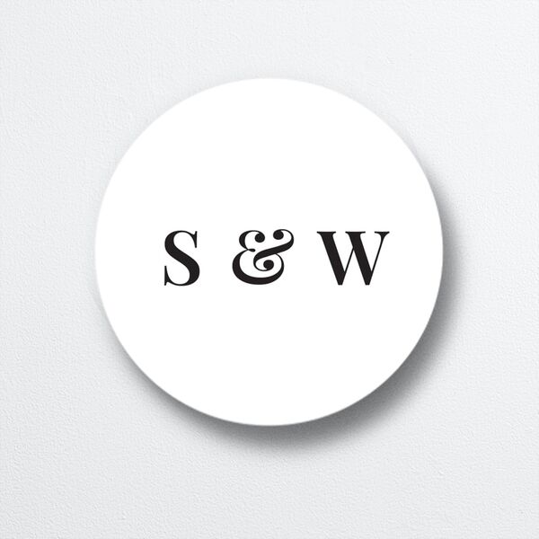Modern Bodoni Wedding Stickers Pure White