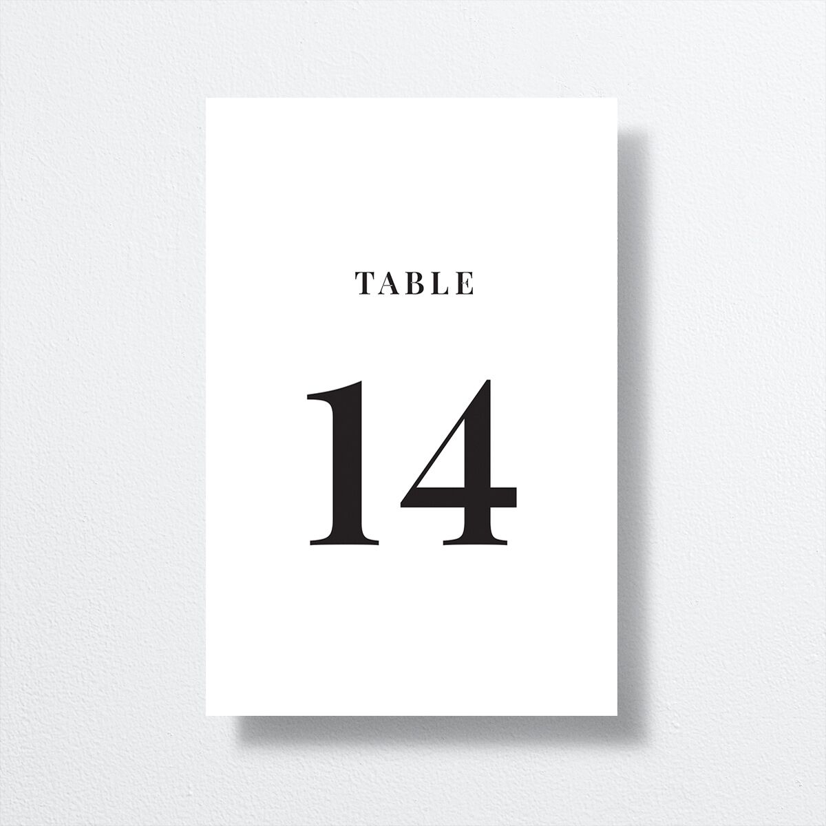 Modern Bodoni Table Numbers Pure White Signature