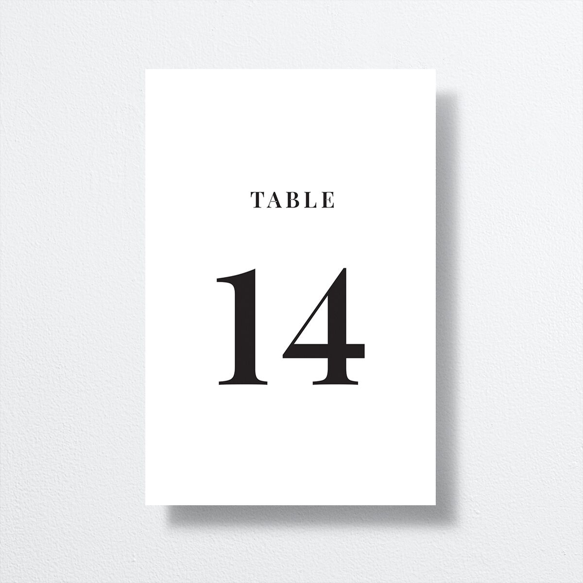 Modern Bodoni Table Numbers front in white