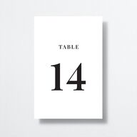 Modern Bodoni Table Numbers Pure White Signature