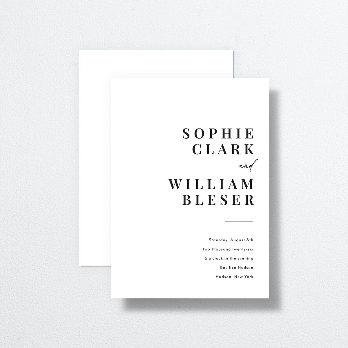 Modern Bodoni Wedding Invitations front-and-back
