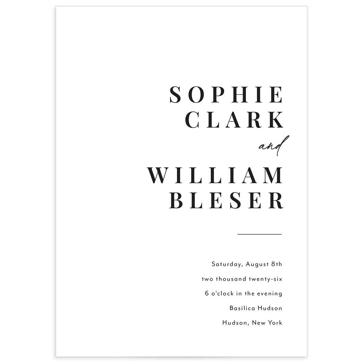 Modern Bodoni Wedding Invitations