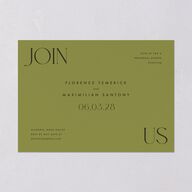 Modern Initials Rehearsal Dinner Invitations Olive Signature Blank Standard
