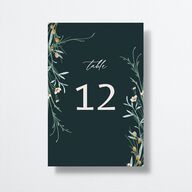 Dark Wreath Table Numbers Hunter Green Signature