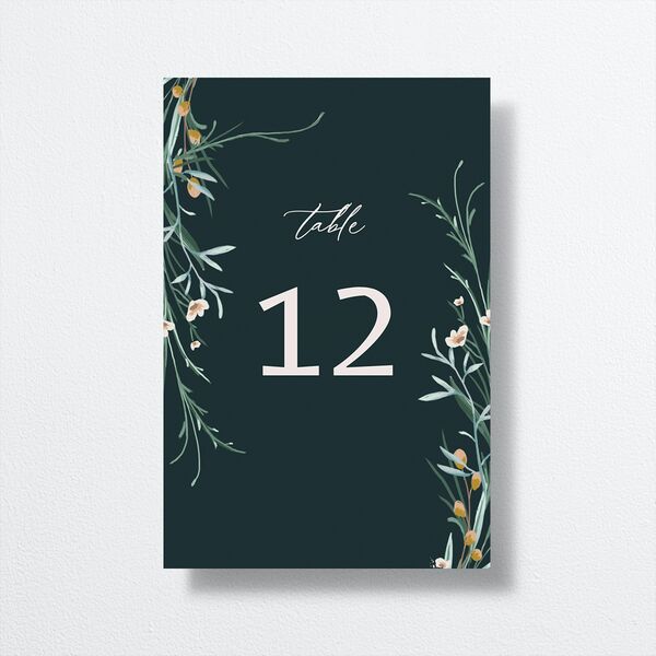 Dark Wreath Table Numbers Hunter Green Signature