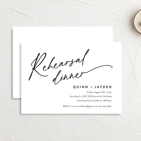 Simply Us Rehearsal Dinner Invitations Pure White Signature