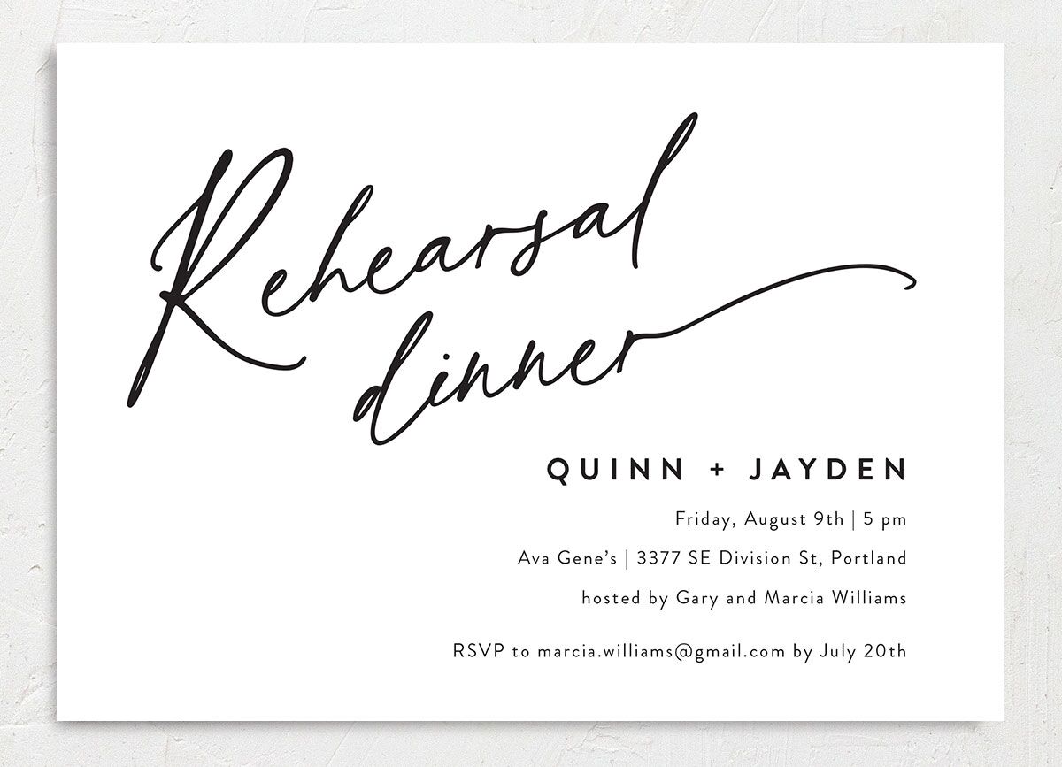 Simply Us Rehearsal Dinner Invitations Pure White Signature