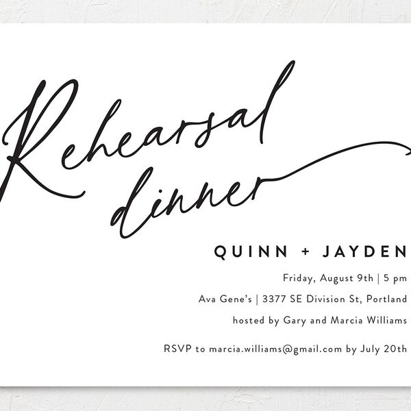 Simply Us Rehearsal Dinner Invitations Pure White Signature