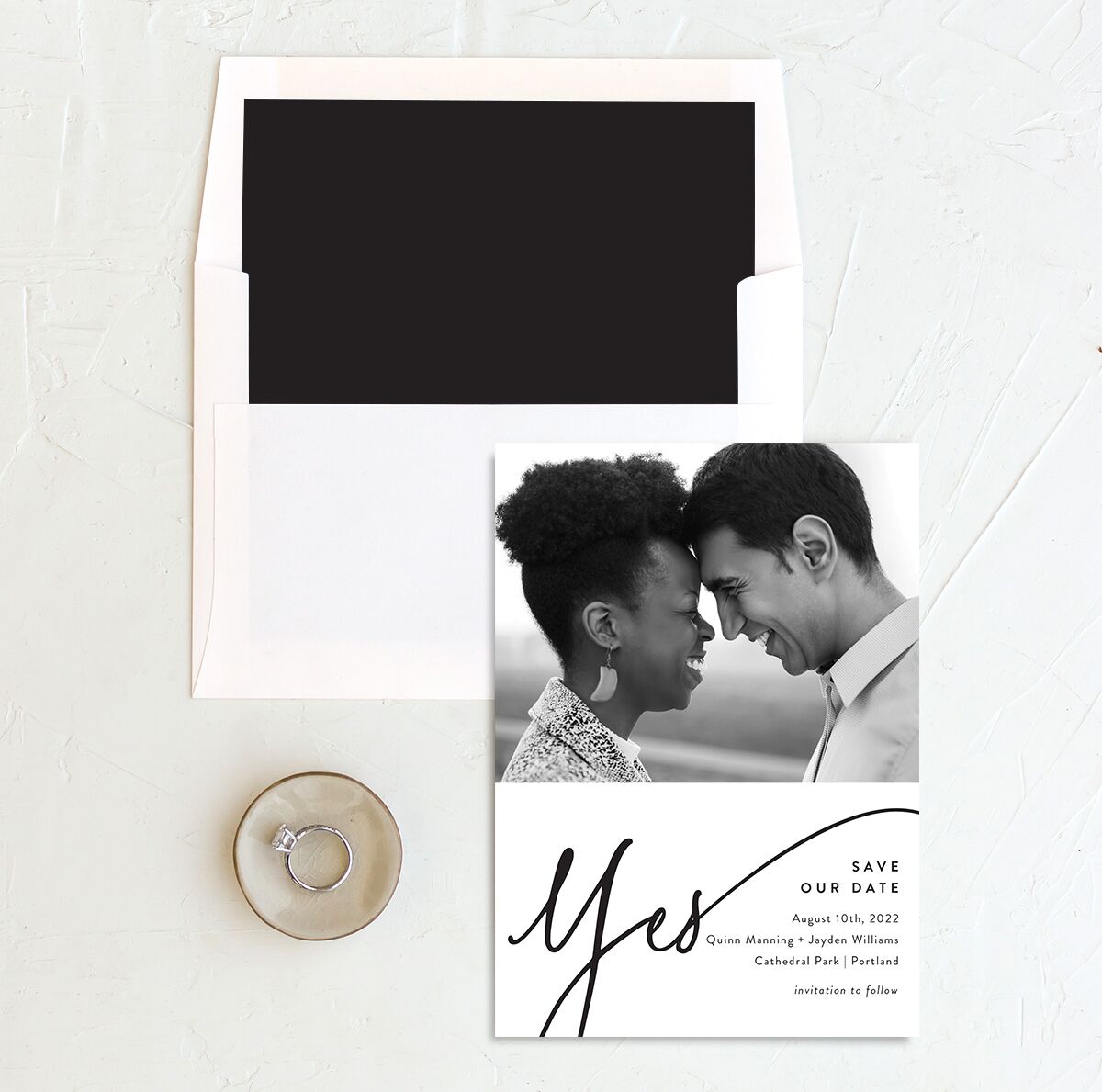 Simply Us Save The Date Cards Pure White Signature No