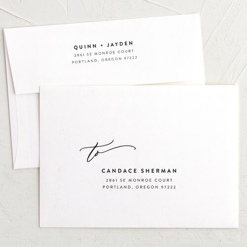 Simply Us Save The Date Card Envelopes White Standard Pure White Both Recipient and Return Addresses