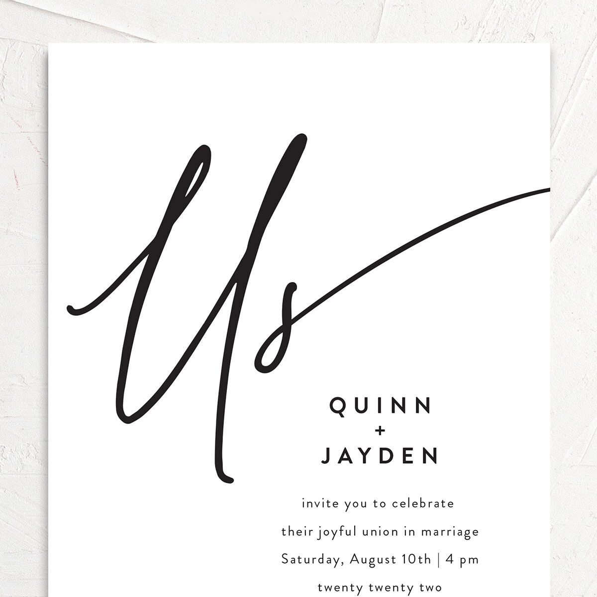 Simply Us Wedding Invitations Pure White Signature No