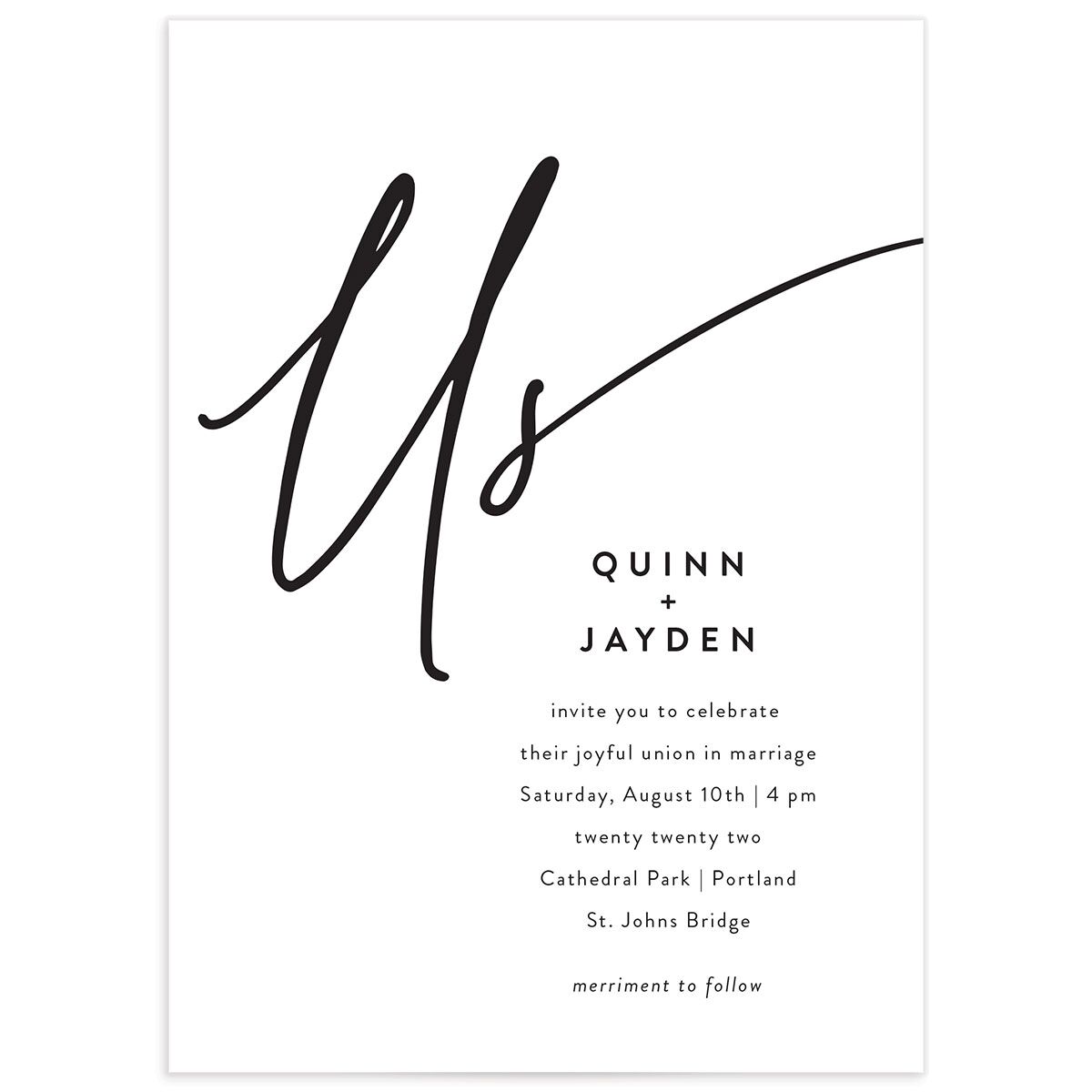 Simply Us Wedding Invitations