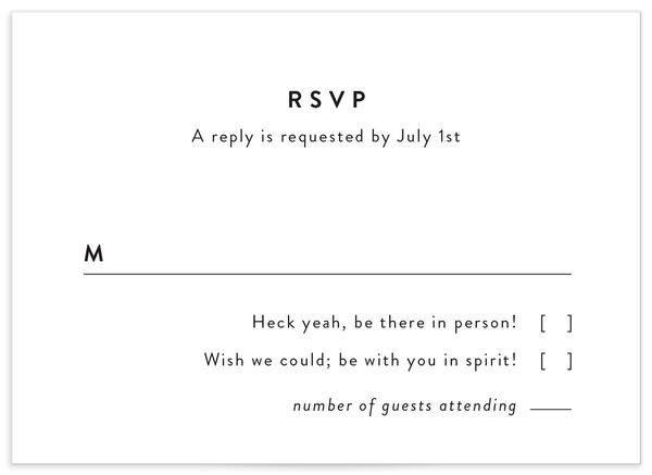 Effortless Elegance Wedding Response Cards back