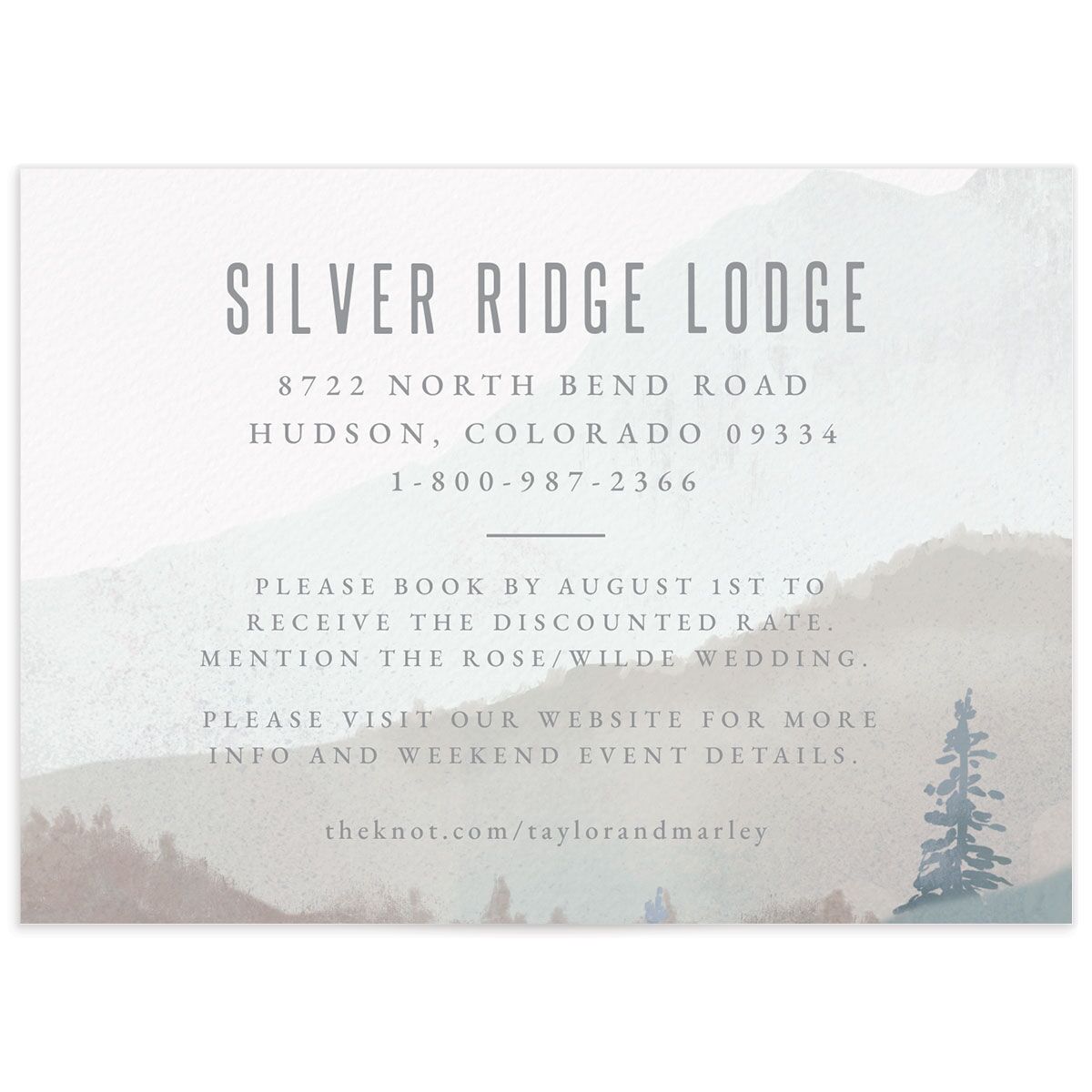 Painted Mountains Wedding Enclosure Cards