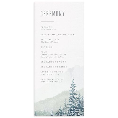 Painted Mountains Wedding Program  - 