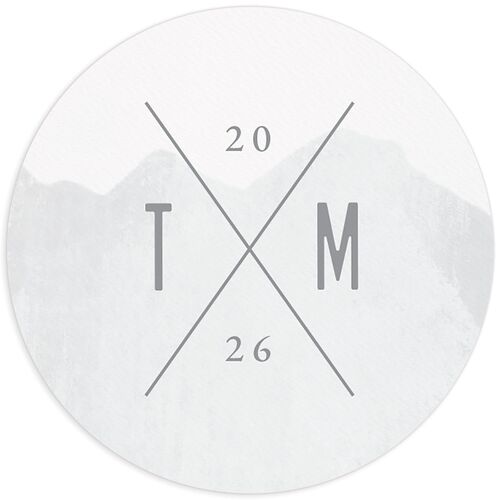 Painted Mountains Wedding Stickers Moody Blue