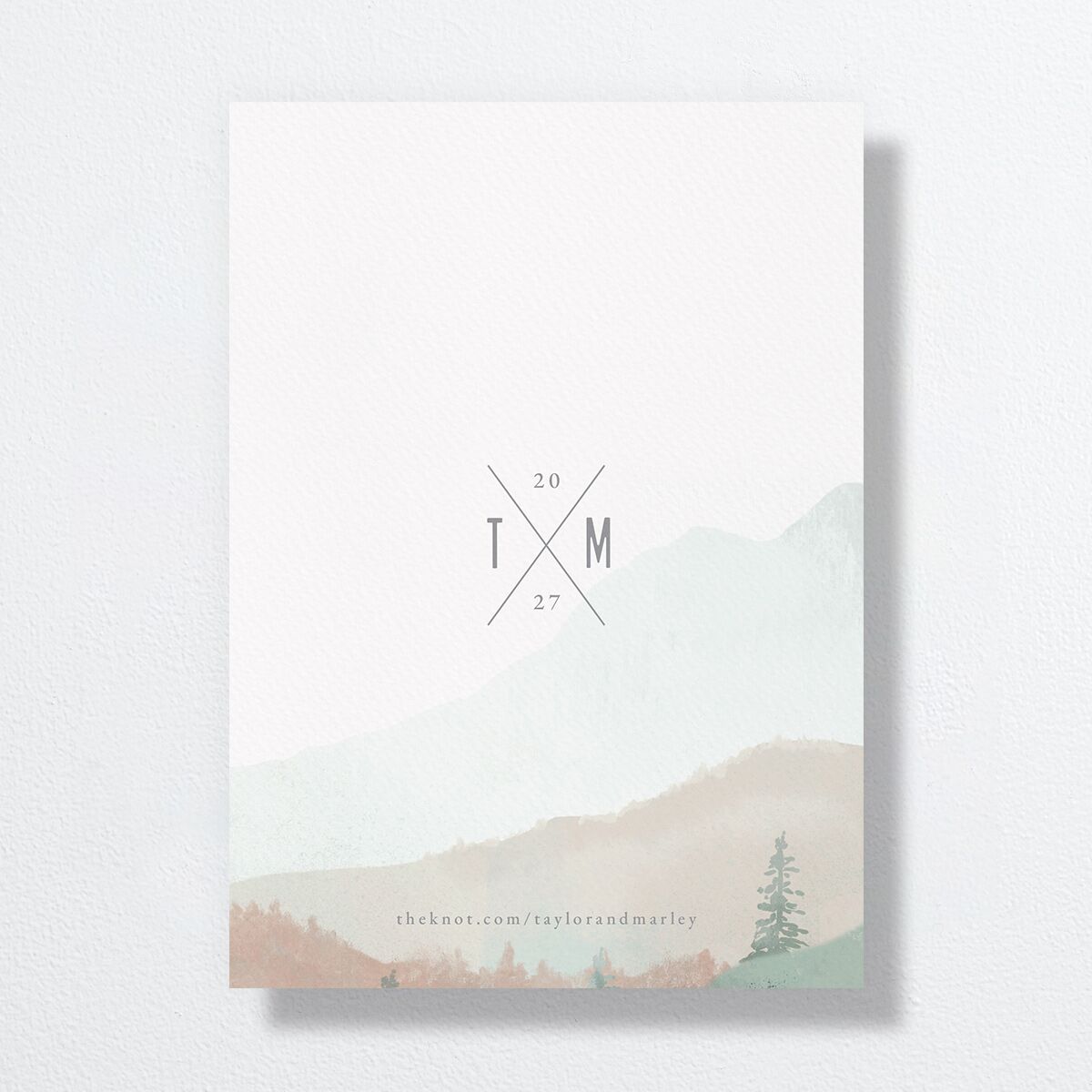 Painted Mountains Wedding Invitations Eucalyptus Signature No Standard