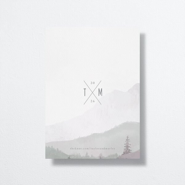 Painted Mountains Wedding Invitations back